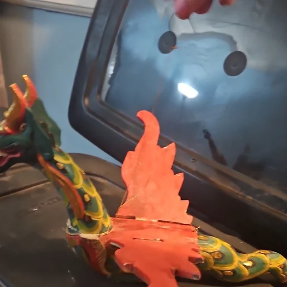 Colorful Dragon Figurine with Red Wings - Picture 4 of 4